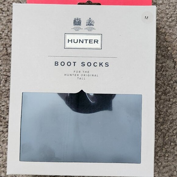 HUNTER BOOT SOCKS  BLACK NWT SIZE MEDIUM - Picture 1 of 4
